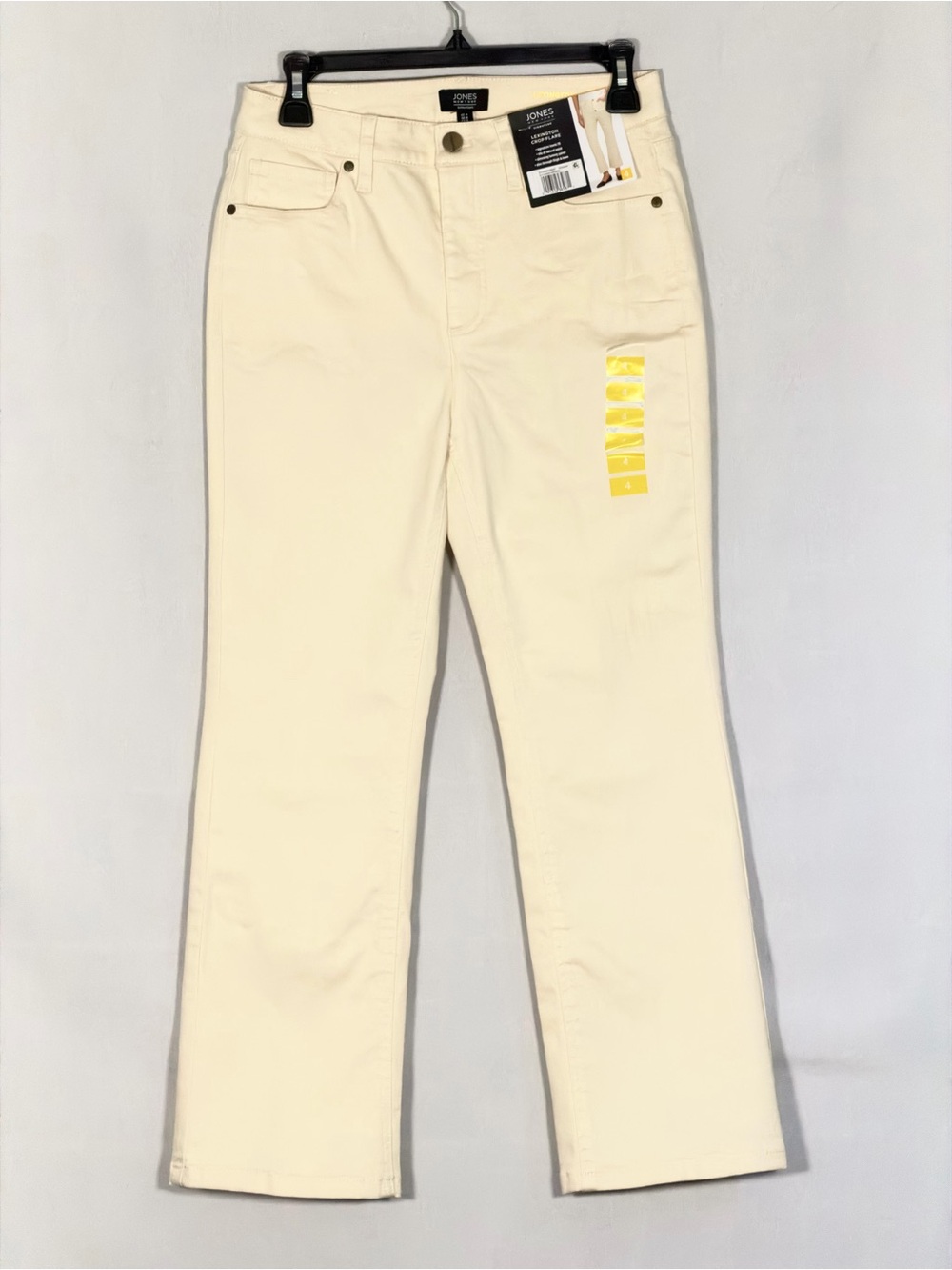Jones New York Lexington Crop Flare Pants Ecru Size 4 NWT